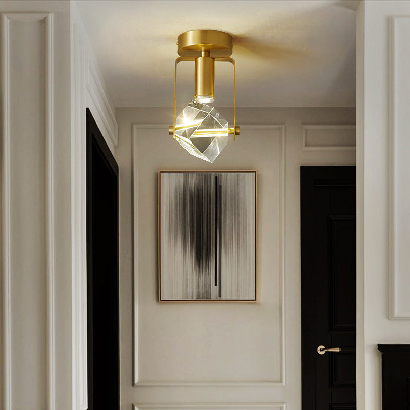Industrielle Deckenleuchte mit All-Kupfer Blasenkristallkugel Design und LED 
