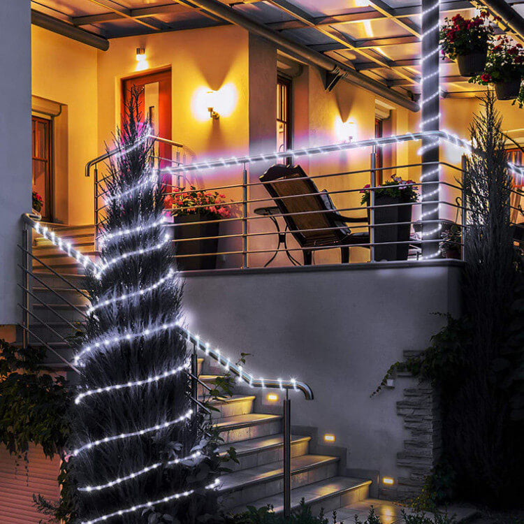 Guirlande solaire LED, fil de cuivre étanche, Tube d&