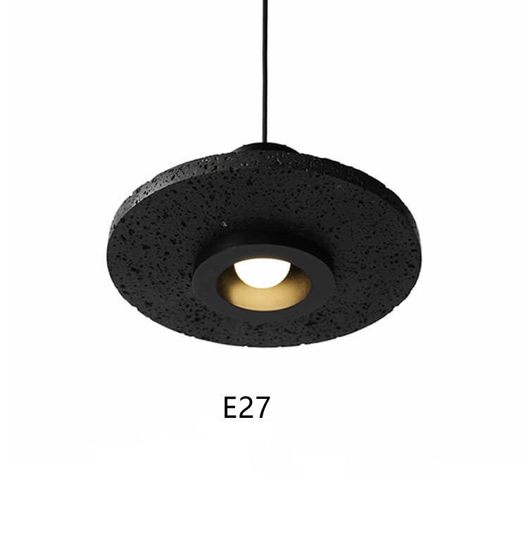 Lava Stone 1-Light Adjustable Length Cylinder  Round Base Pendant Light