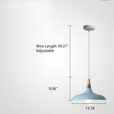 Iron Lampshade Colorful 1-Light Adjustable Length Single Dome Pendant Light