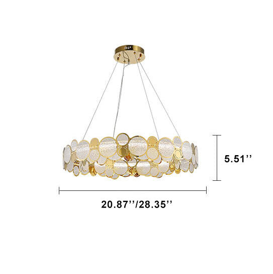 Modern Round Iron Glass 6/8 Light Led Chandeliers