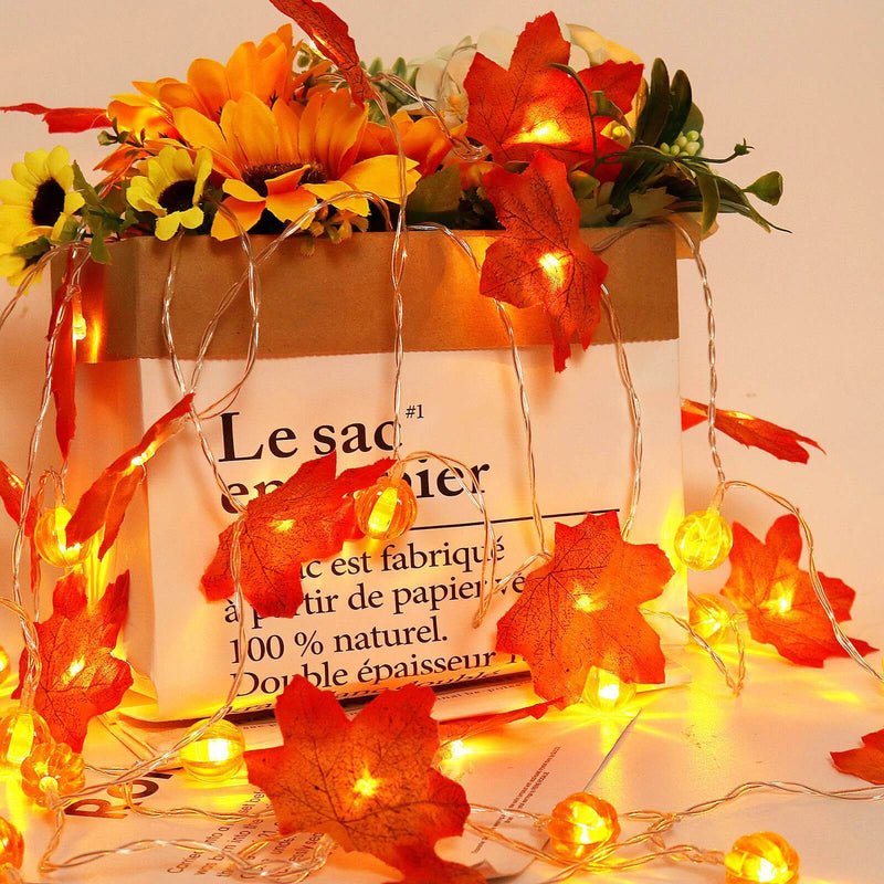 Lumières de fête à LED en forme de feuille d&