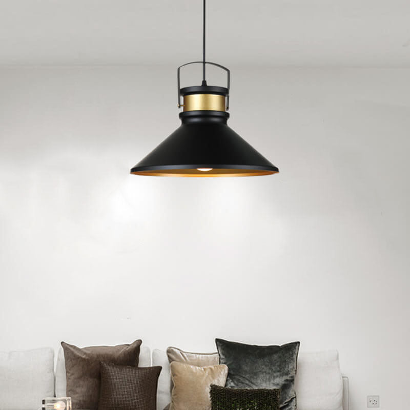 Retro 1-Light Pot Lid Pendant Light