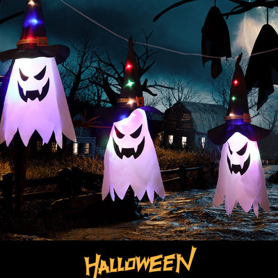 Chapeau de sorcier fantôme d'Halloween Lumière de couleur Tissu 1/5 Lumière Batterie USB LED Guirlande lumineuse 