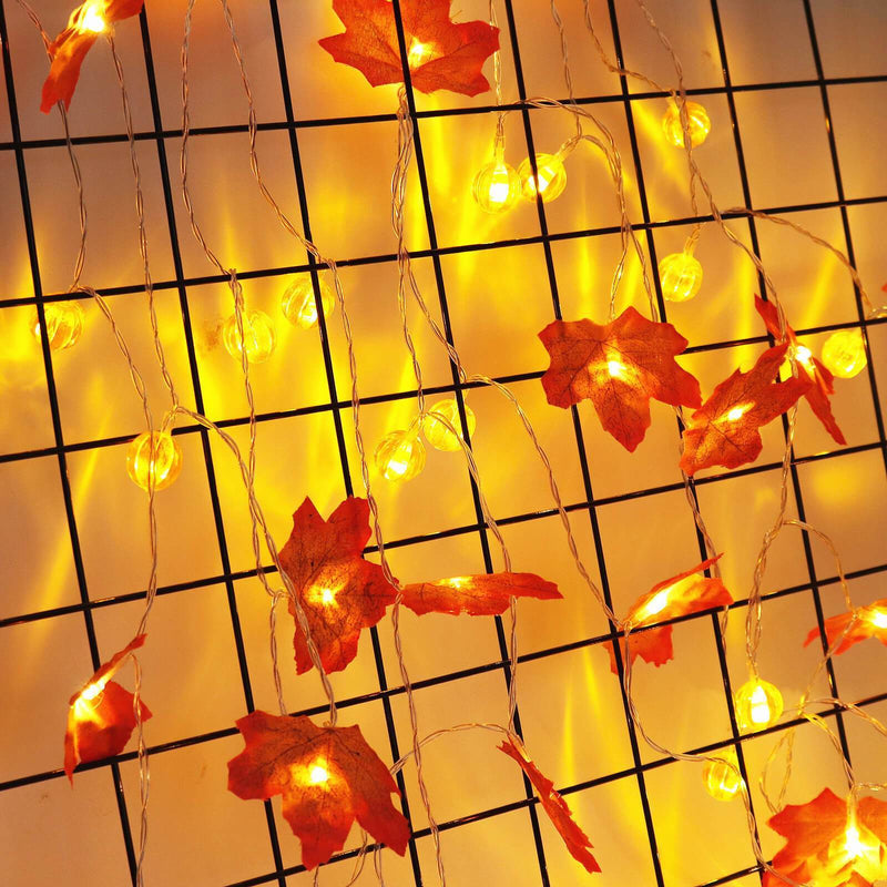 Lumières de fête à LED en forme de feuille d&
