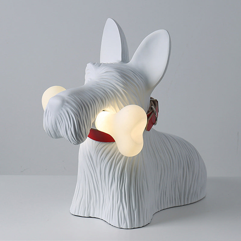 Nordic Cartoon Resin Dog Bone Decorative LED Table Lamp