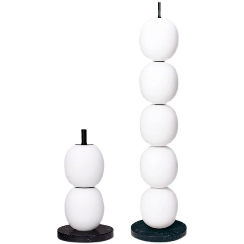 Nordic Round Glass Marble Base 2/5-Light Standing Floor Lamps
