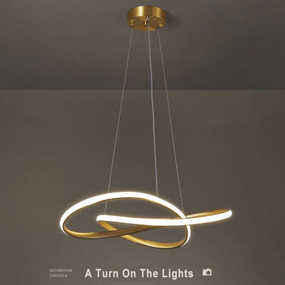 Modern 1-Light Winding Circle LED Pendant Light 2 Design