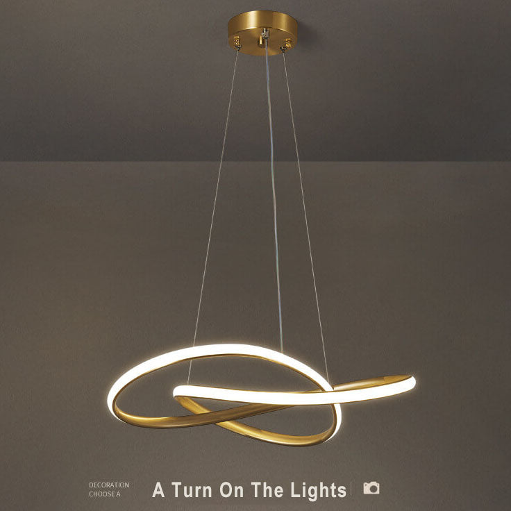 Modern 1-Light Winding Circle LED Pendant Light 2 Design