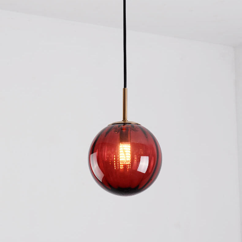 Modern Colored Water Glass Orb 1-Light Pendant Light