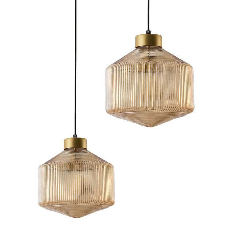 Nordic Textured Glass 1-Light Drum LED Pendant Light