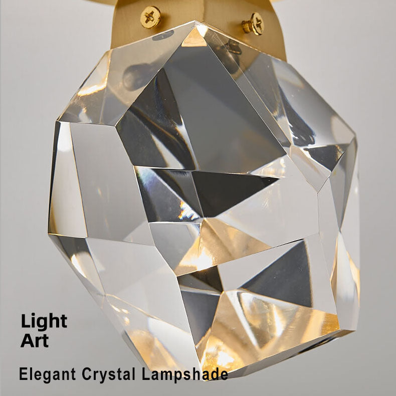 Crystal 1-Light Diamond Shade LED Semi-Flush Mount Lighting