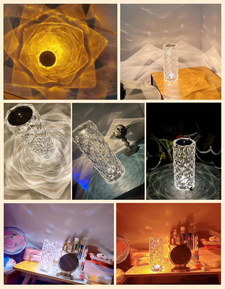Lampe de table avec télécommande et abat-jour pétale de rose 