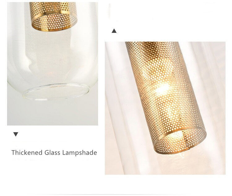 Clear Glass 1-Light Cylinder Armed Sconce Lamp