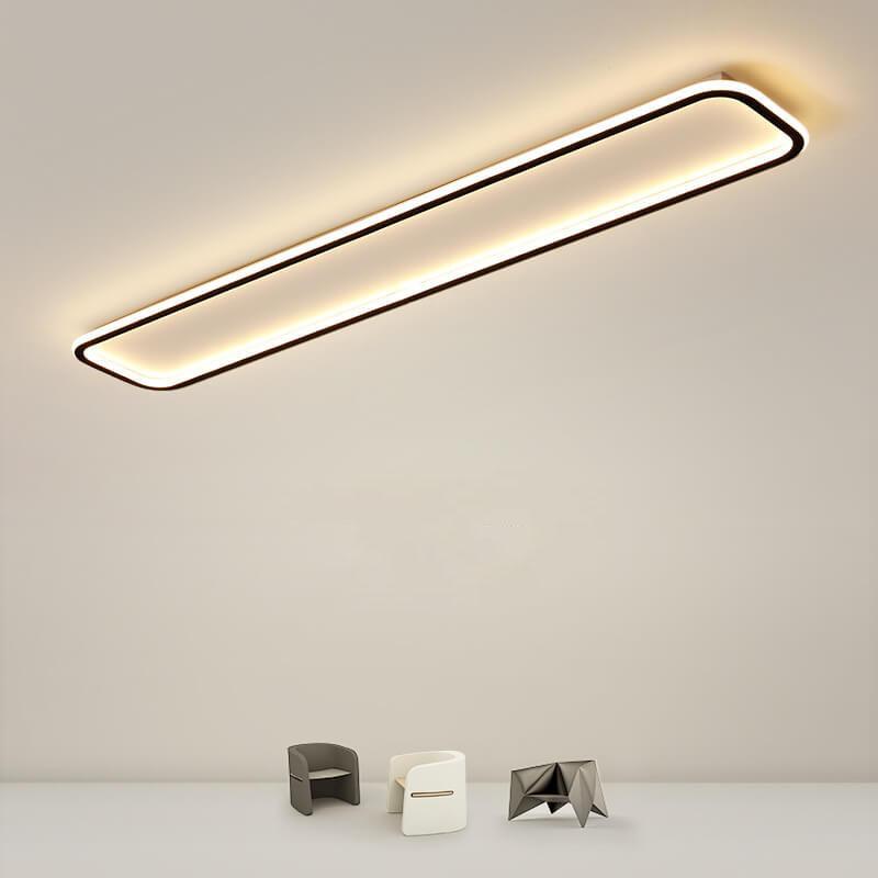 Minimalist 1-Light Linear Acrylic 3 Color Changeable LED Flush Mount Lighting