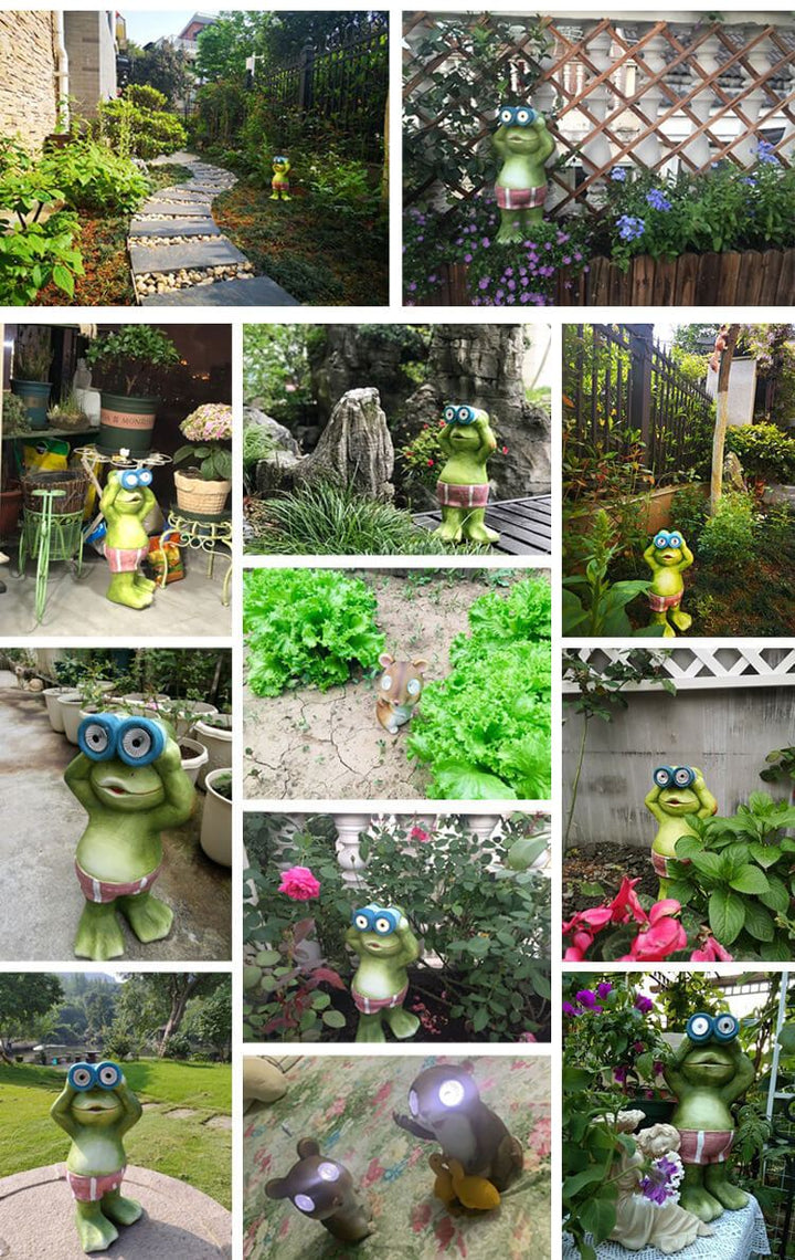 Contemporary Creative Solar Resin Frog Waterproof Decorative Outdoor Light For Garden