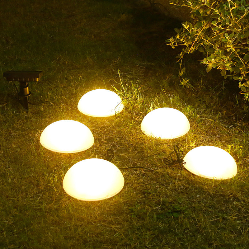 Luz de enchufe para césped decorativa de jardín al aire libre con LED de media bola Solar 5 