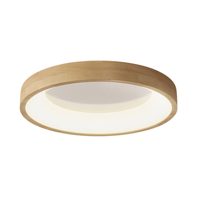 Modern Nordic Wooden Light Stand Round LED Flush Mount Light