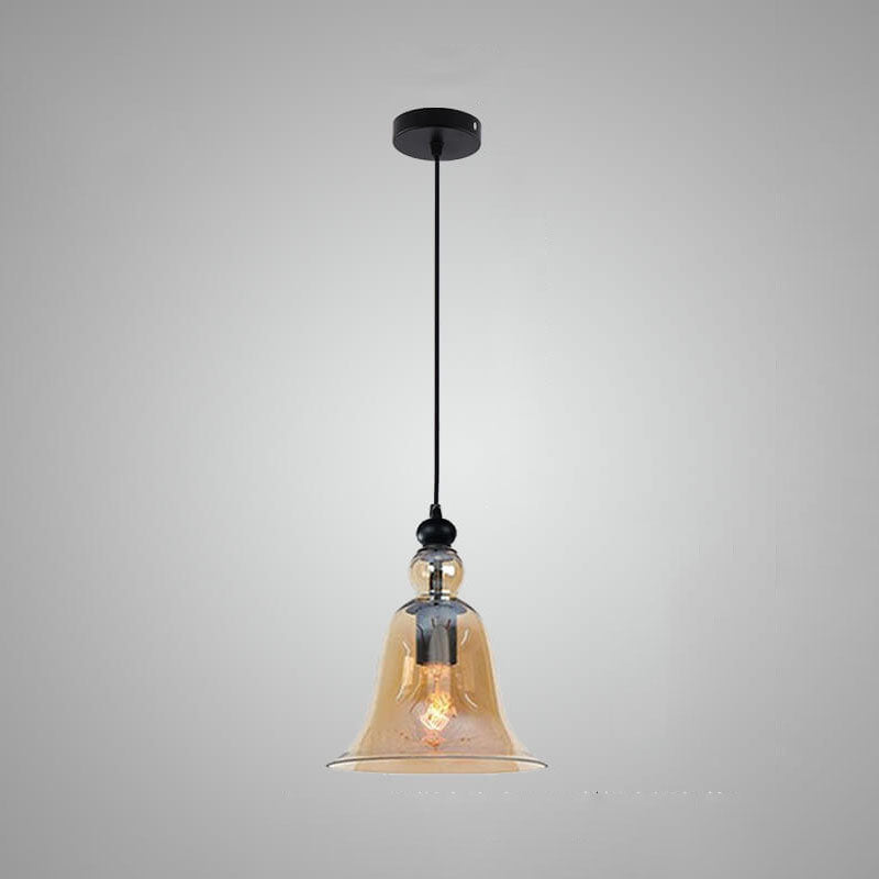 Lustre suspendu à 1 lumière en verre industriel 