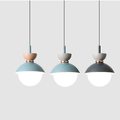 Modern Macaron Metal 1-Light Globe Pendant Light