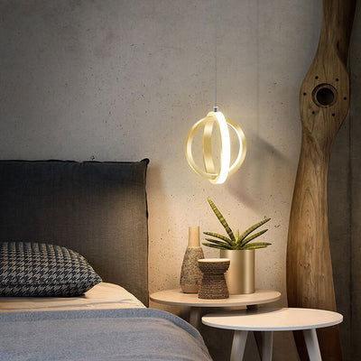 Minimalist Double Round Shape Metal 1-Light LED Pendant Light