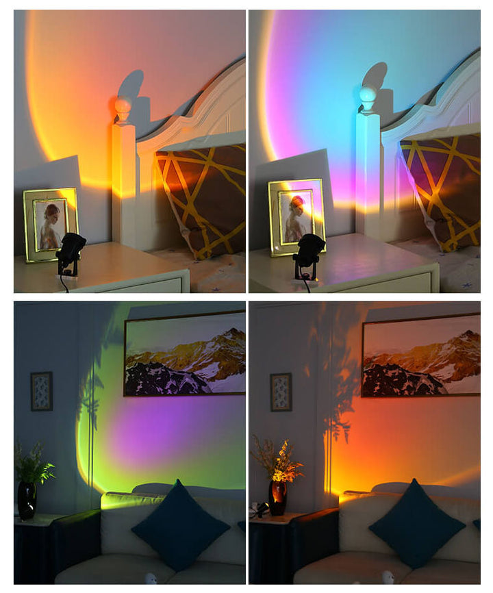 Lámpara de Atardecer Vibes Lámpara de Proyección de Atardecer Lámpara de Mesa Giratoria 