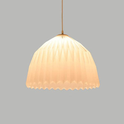 Suspension lumineuse moderne créative en dôme plissé acrylique à 1 lumière 