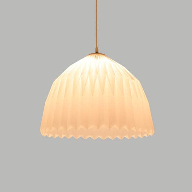 Suspension lumineuse moderne créative en dôme plissé acrylique à 1 lumière 