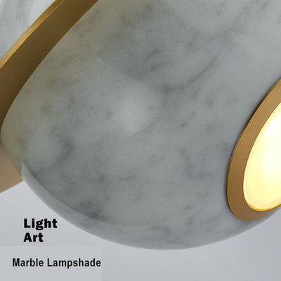 Marble Copper Ring 1-Light Globe LED  Pendant Light