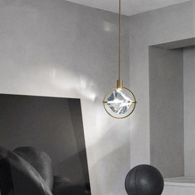 Modern Golden Ring 1-Light LED Pendant Light