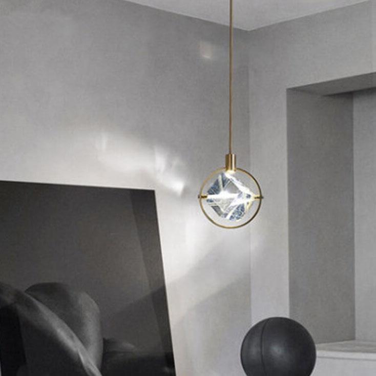 Modern Golden Ring 1-Light LED Pendant Light