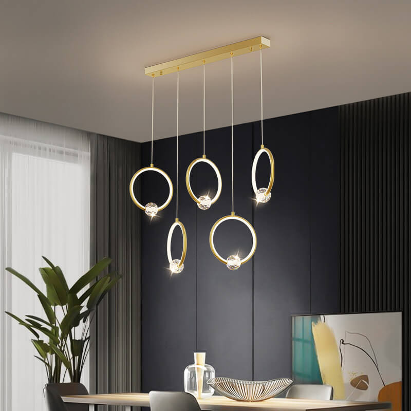 Modern Diamond Ring-Shaped 3/5 Light LED Chandeliers