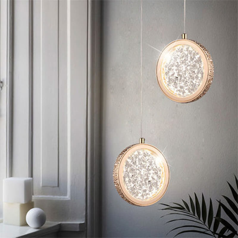 ضوء قلادة LED بلمسة حديثة وإبداعية بشكل دائري من الأكريليك بلمبة واحدة 