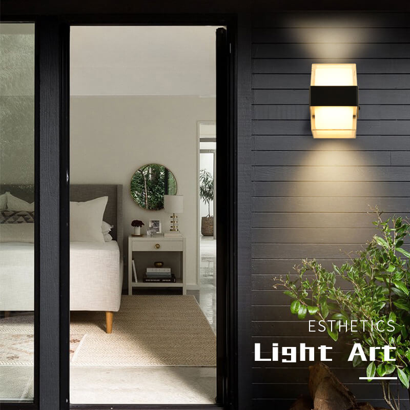 Lampes murales extérieures modernes étanches à LED carrées à 1 lumière 