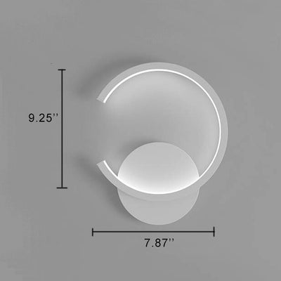 Minimalist Circle 1-Light C Shape LED Armed Sconce Lamp