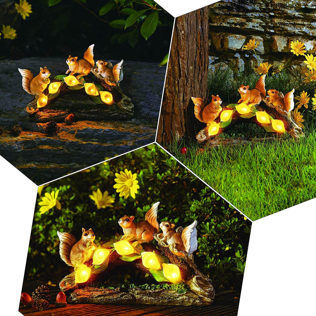 Contemporary Creative Solar Squirrel Resin Outdoor Waterproof Decoration Outdoor Light For Garden