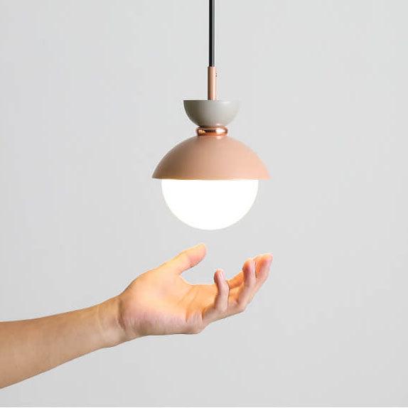 Modern Macaron Metal 1-Light Globe Pendant Light