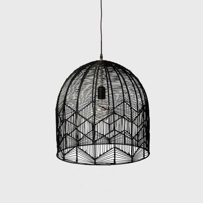 Rattan Weaving Dome 1-Light Japanese Element Pendant Light