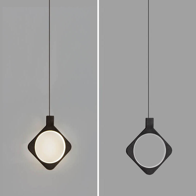 Moderne, minimalistische schwarze geometrische Form 1-flammige LED-Pendelleuchte 