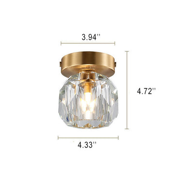 Crystal 1-Light LED Globe Semi-Flush Mount Lighting