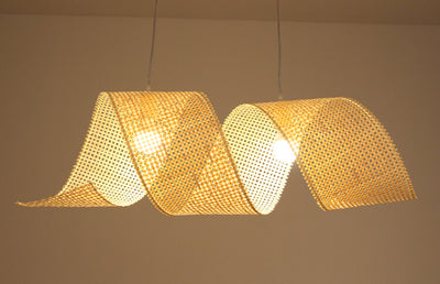 Modern Twist 1-Light Bamboo Weaving Pendant Light