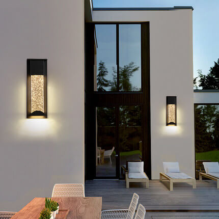 Modern Outdoor Waterproof LED Induction Crystal Outdoor Wall Sconce Lamps