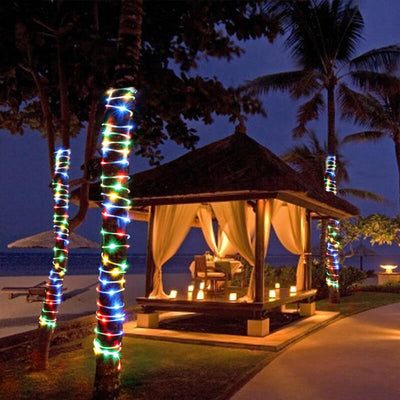 Guirlande solaire LED, fil de cuivre étanche, Tube d'extérieur, guirlande lumineuse 
