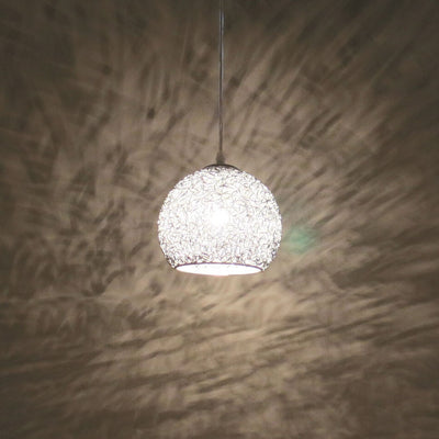 Modern Aluminum Wire 1-Light Dome Pendant Light