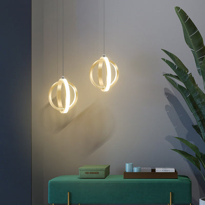 Minimalist Double Round Shape Metal 1-Light LED Pendant Light