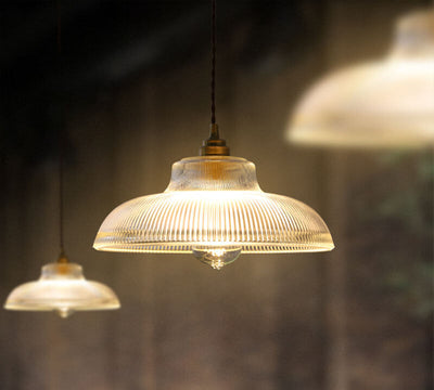 Textured Glass 1-Light Dome Pendant Light