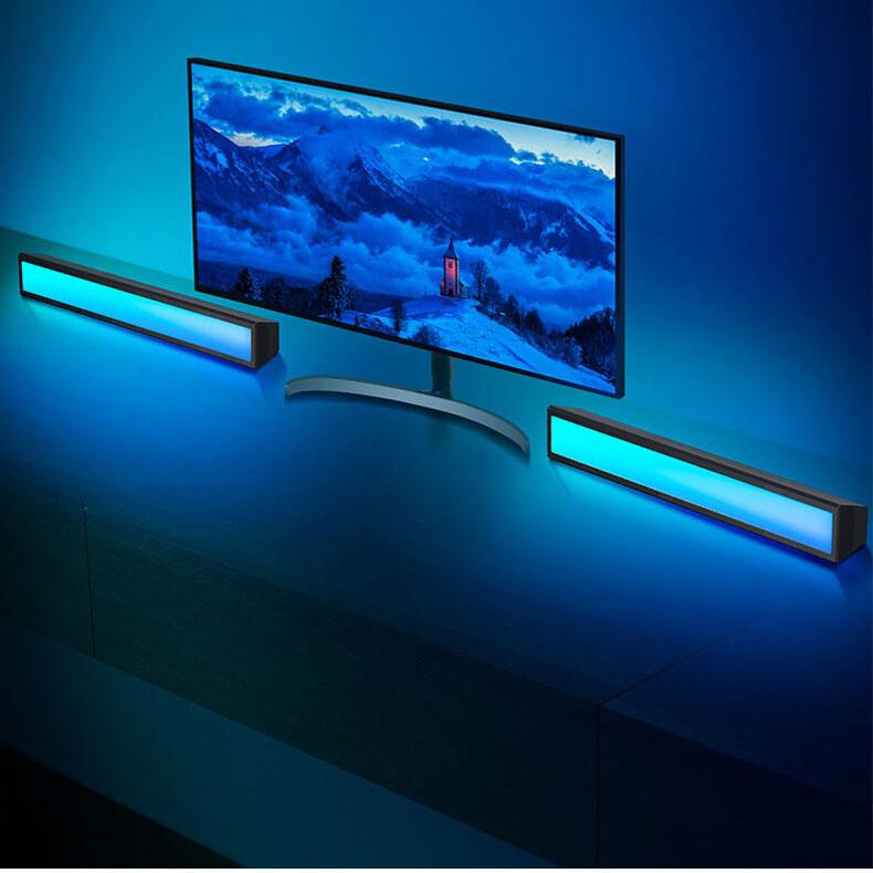 Lampe de table créative à 1 lumière LED RVB à longue bande 