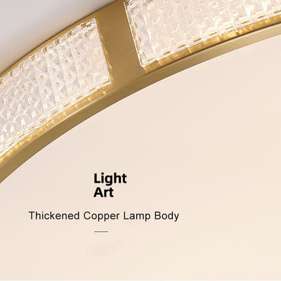 Simple Copper Circle 1-Light LED Flush Mount Lighting