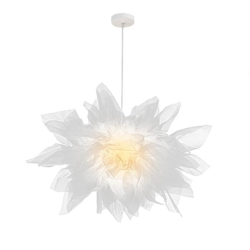 Nordic Tulle Fabric 1-Light Flower Shaped Pendant Light