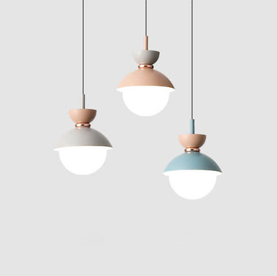 Modern Macaron Metal 1-Light Globe Pendant Light